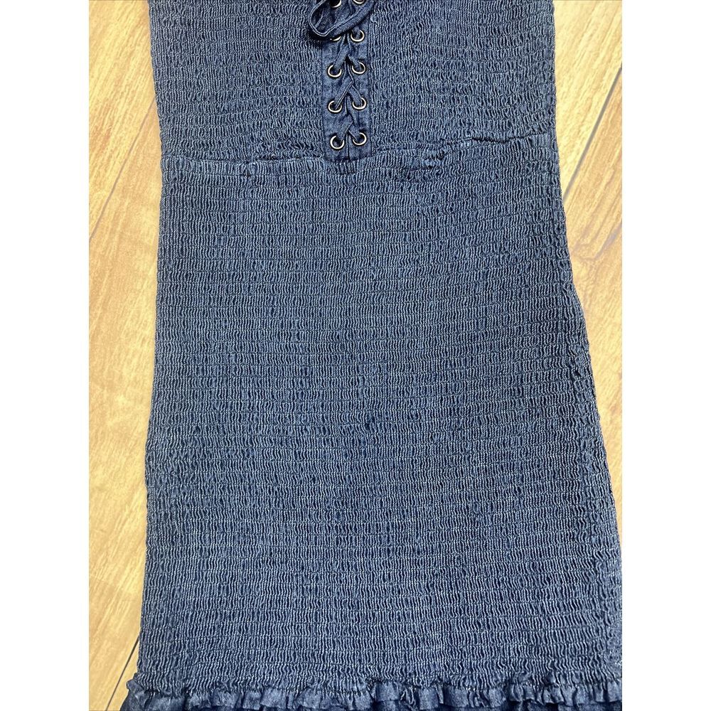 Aeropostale Bodycon Denim Adjustable Straps Ruffle Bottom Women's Size Small - Picture 5 of 7